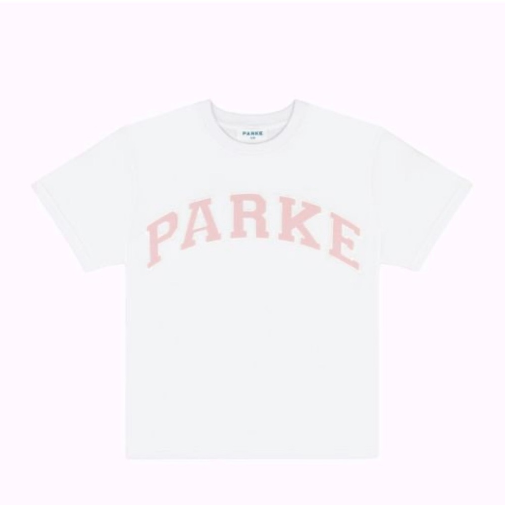 Parke Women's Short Sleeve Tee in White and Pink